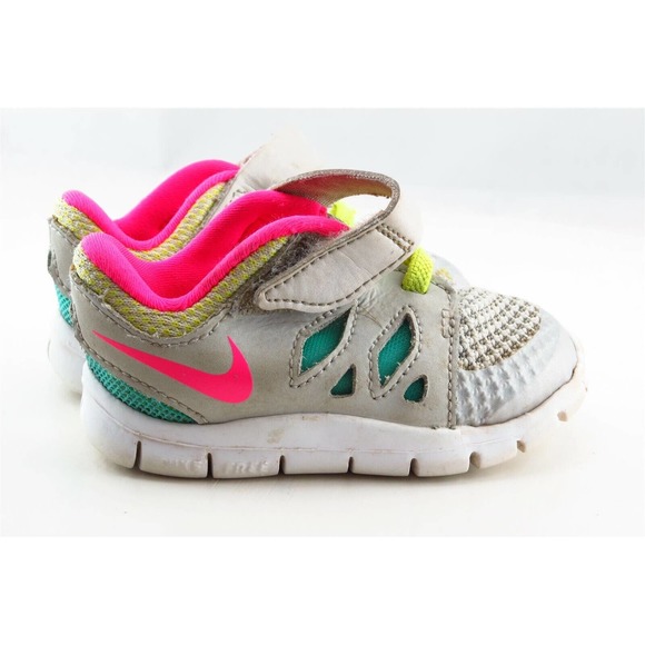 Nike Free 5.0 Gray Fabric Athletic‎ Toddler Girls Sz 4 - Picture 3 of 6